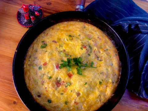 What’s cooking today: Frittata with bacon, sweetcorn and leeks