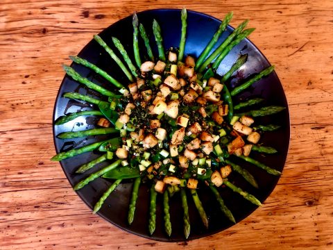 What’s cooking today: Asparagus and mangetout salad with gremolata croutons