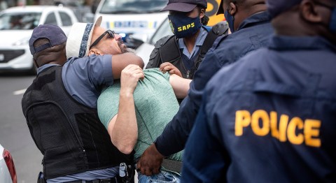 Two men arrested after Cape Town anti-vax protest goes awry