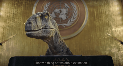 When a talking dinosaur addressed the UN on the climate crisis