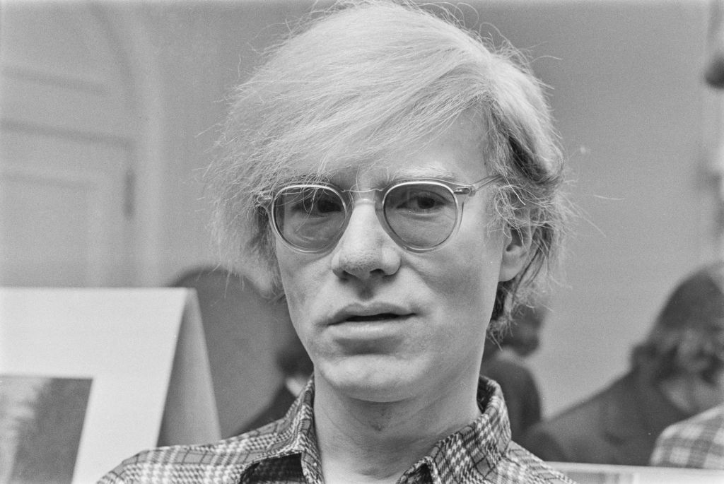 Black and white image of Andy Warhol.