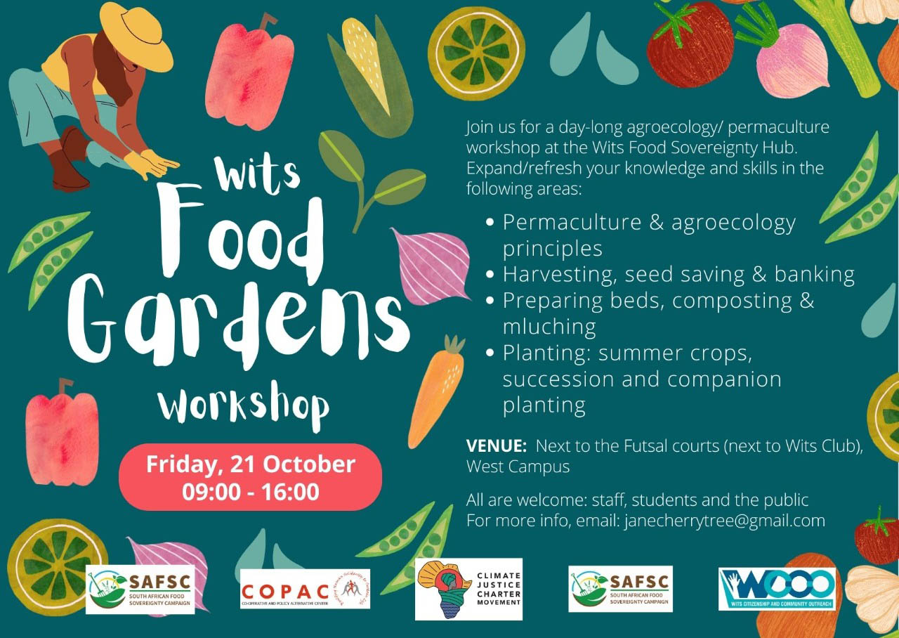 Wits food gardens workshop, eradication of poverty