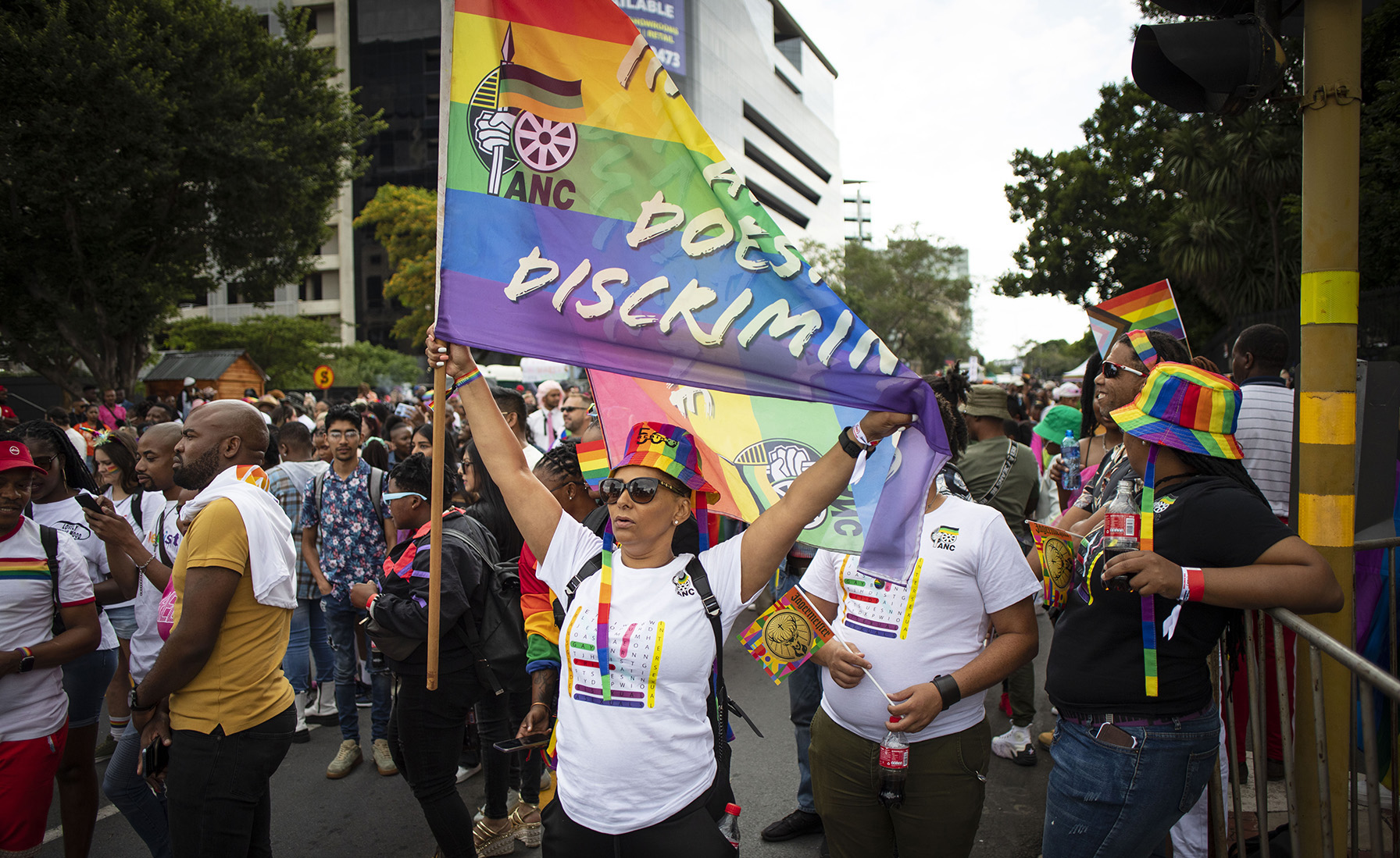 Members of the LGBTQI community attend the annual Gay Pride march in Johannesburg, South Africa, 29 October 2022. (Photo: EPA-EFE / KIM LUDBROOK)
