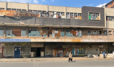 Exterior view of the Express building on 44 Nugget Street, downtown Johannesburg which was previously a school and at some point a church. Photo:Michelle Banda