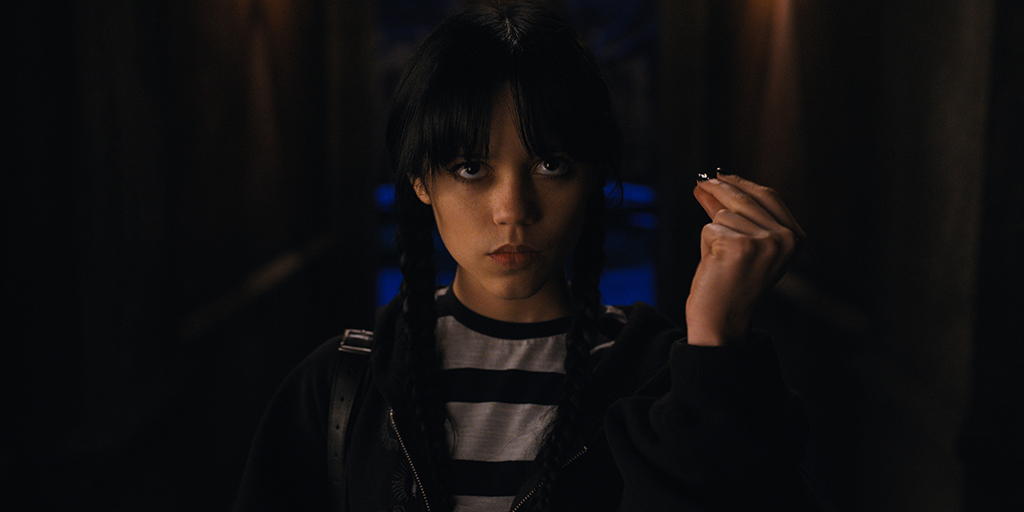 Jenna Ortega as Wednesday Addams in 'Wednesday'. Image: Courtesy of Netflix 