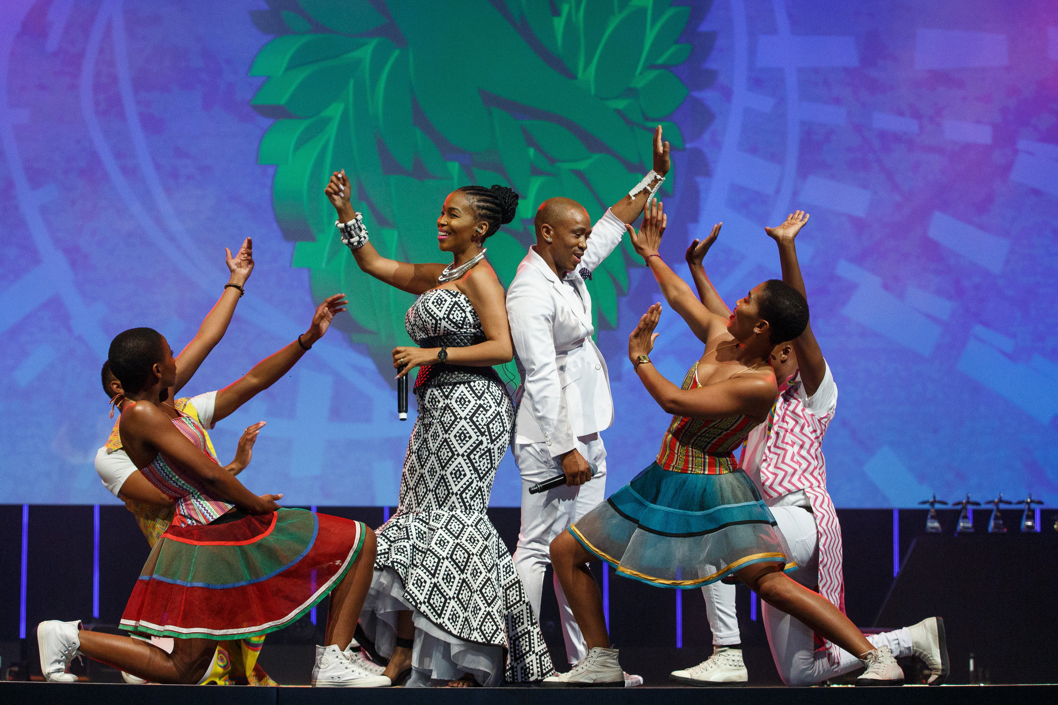 DURBAN, SOUTH AFRICA - AUGUST 21: Performance by Mafikizolo during the Sunday Loerie Awards Ceremony at the ICC on August 21, 2016 in Durban, South Africa. (Photo by Jethro Snyders/2016 Loerie Awards)
