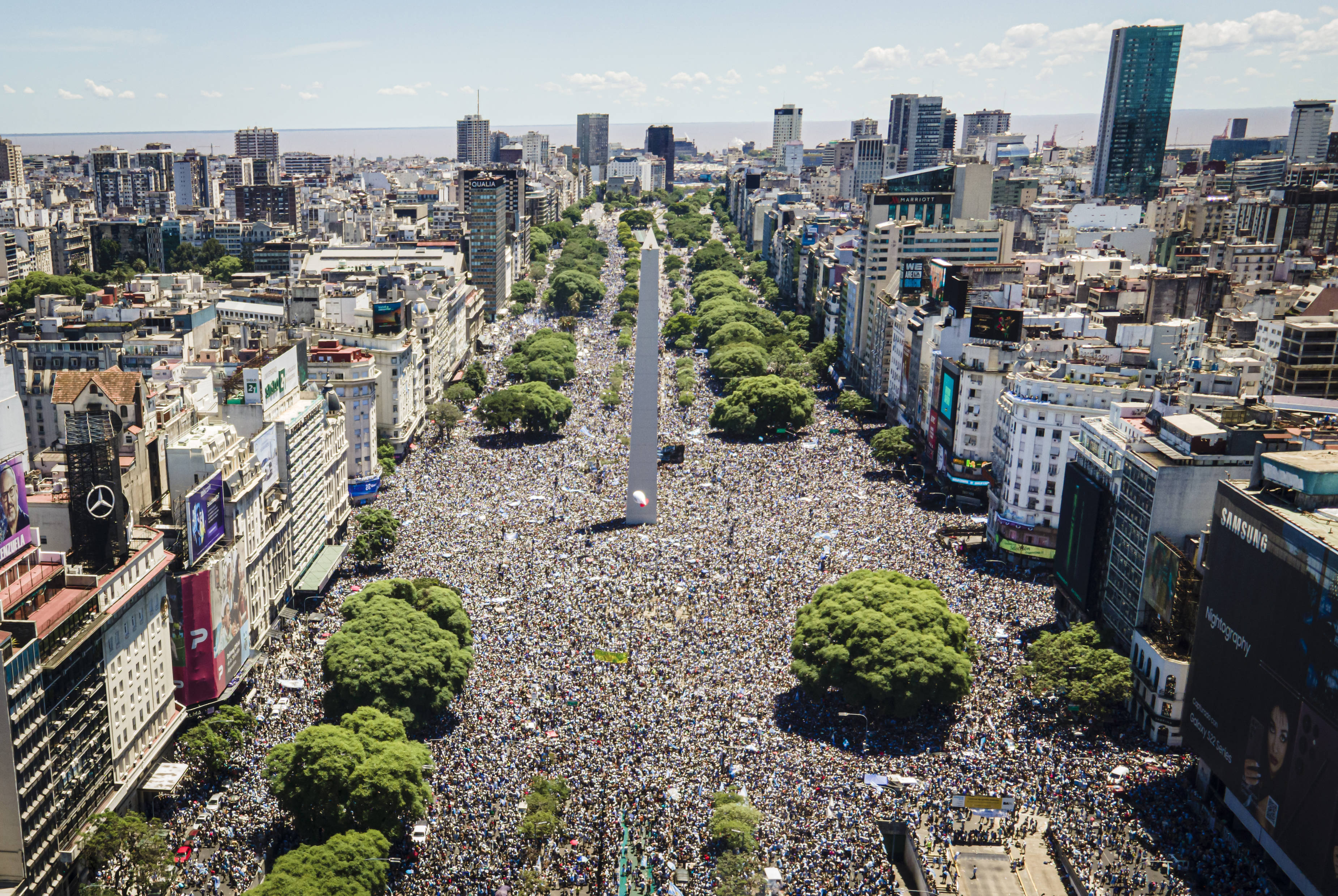 Crowds of Argentina fans