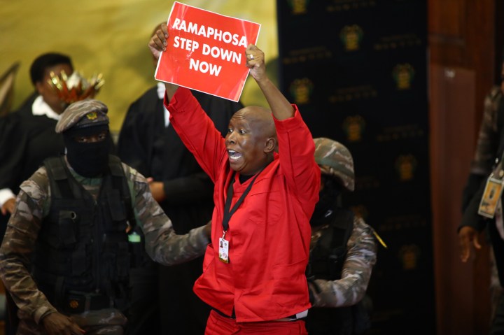 The first 45 minutes — EFF members booted out after trying to storm the stage where Ramaphosa was trying to speak