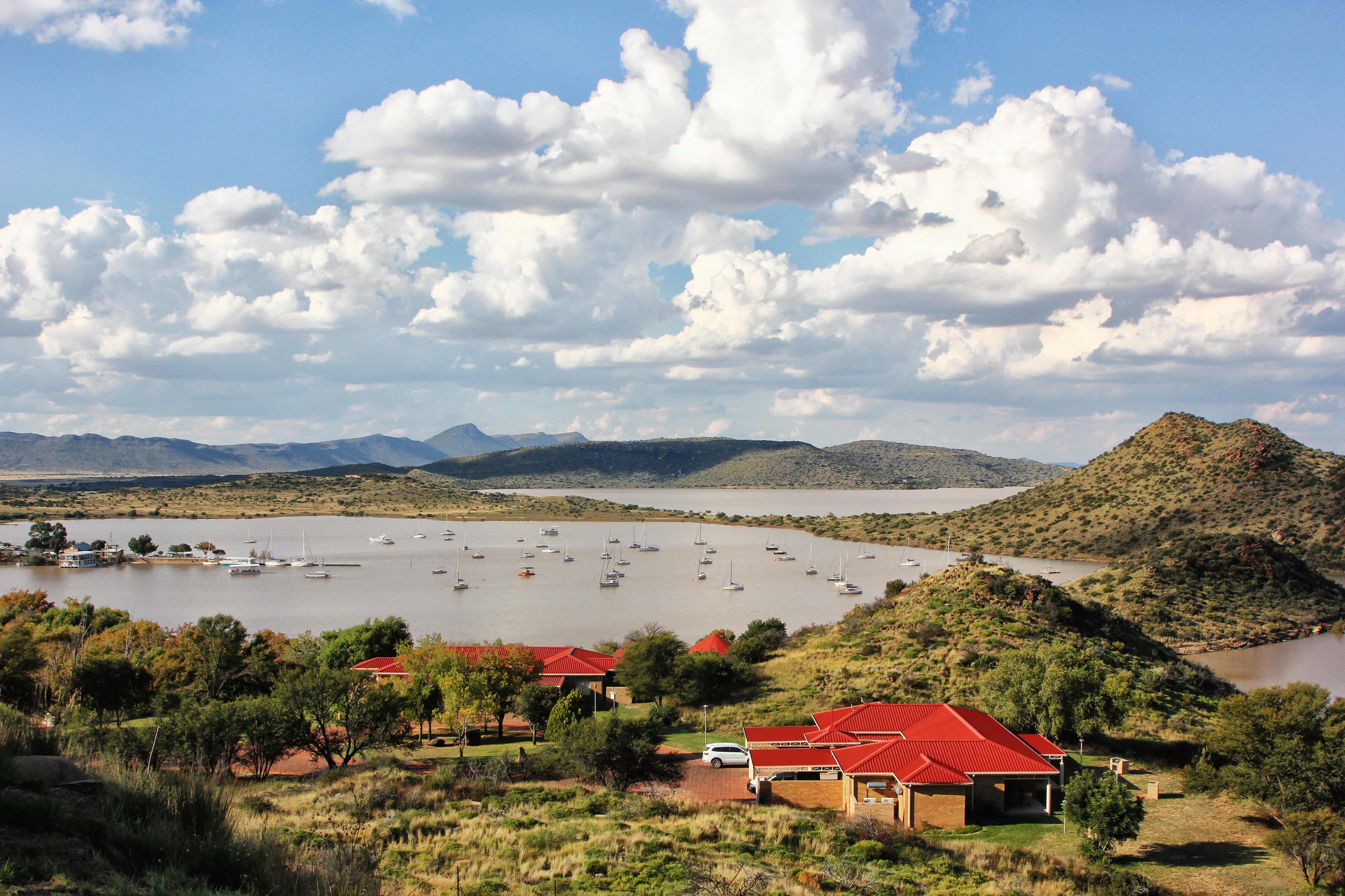 The distinctive red roofs of the Gariep Forever Resort. Image: Chris Marais