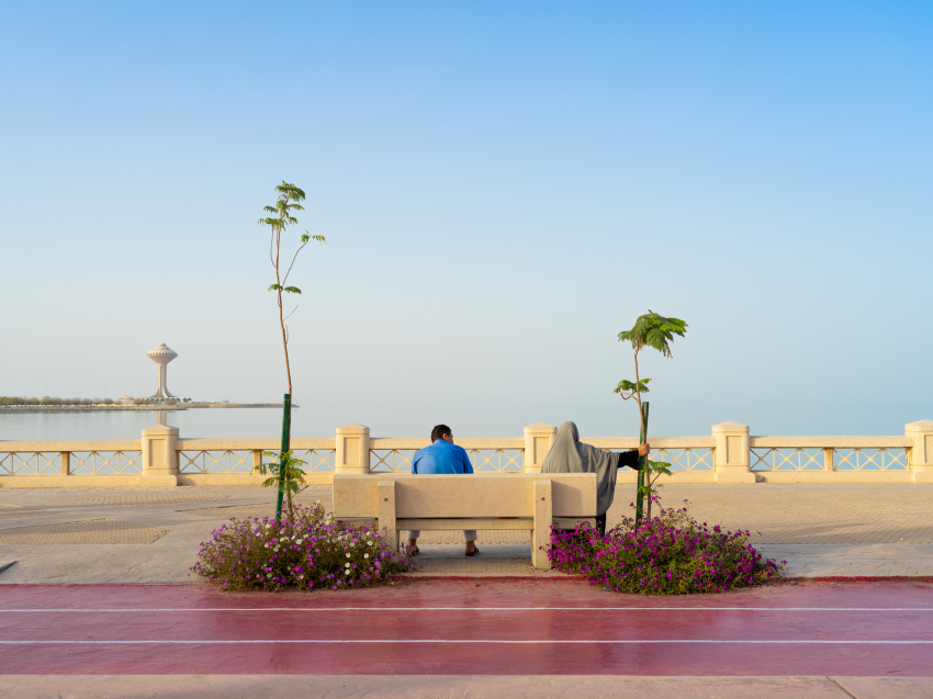 Couple at the corniche looking out to sea. I like very much how she is holding the slender tree. This portfolio was shot in the first half of 2022 in Saudi Arabia, where I was based at the time. Given more time, I think these pictures would have fallen into more defined projects or narratives, perhaps relating to the large migrant worker and expat population (of which I was part), or Saudi car culture. As it is, I believe this collection shows my style and technique as a photographer – there is no deliberate connection between the images other than I was searching for special photographs that could eventually develop into projects. © James Deavin, United Kingdom, Finalist, Professional competition, Portfolio, Sony World Photography Awards 2023