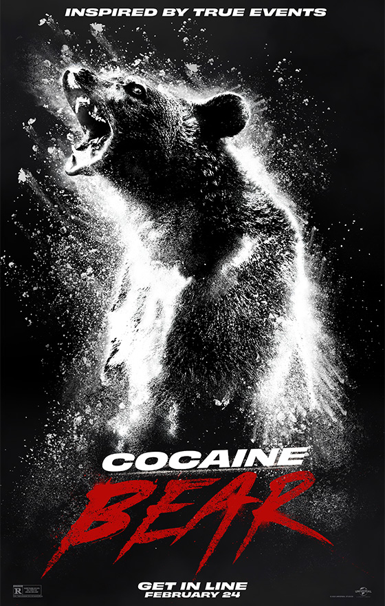 'Cocaine Bear' official movie poster. Image: courtesy of Universal Pictures