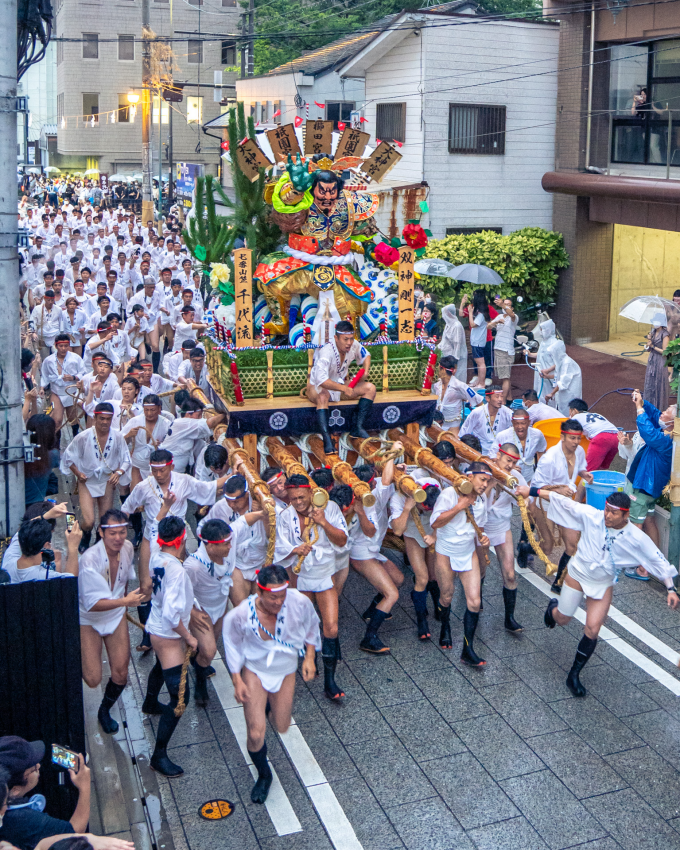 'Yamakasa 4'. The Hakata Gion Yamakasa is a festival that is celebrated in the first half of July in Fukuoka City, the largest city on Japan’s southwestern island of Kyushu. Several teams of men race around the city before the break of dawn, carrying one-ton wooden floats known as kakiyama. The festival is believed to have an 800-year history and attracts up to one million spectators each year. © Chin Leong Teo, Singapore, Shortlist, Open Competition, Street Photography, 2023 Sony World Photography Awards