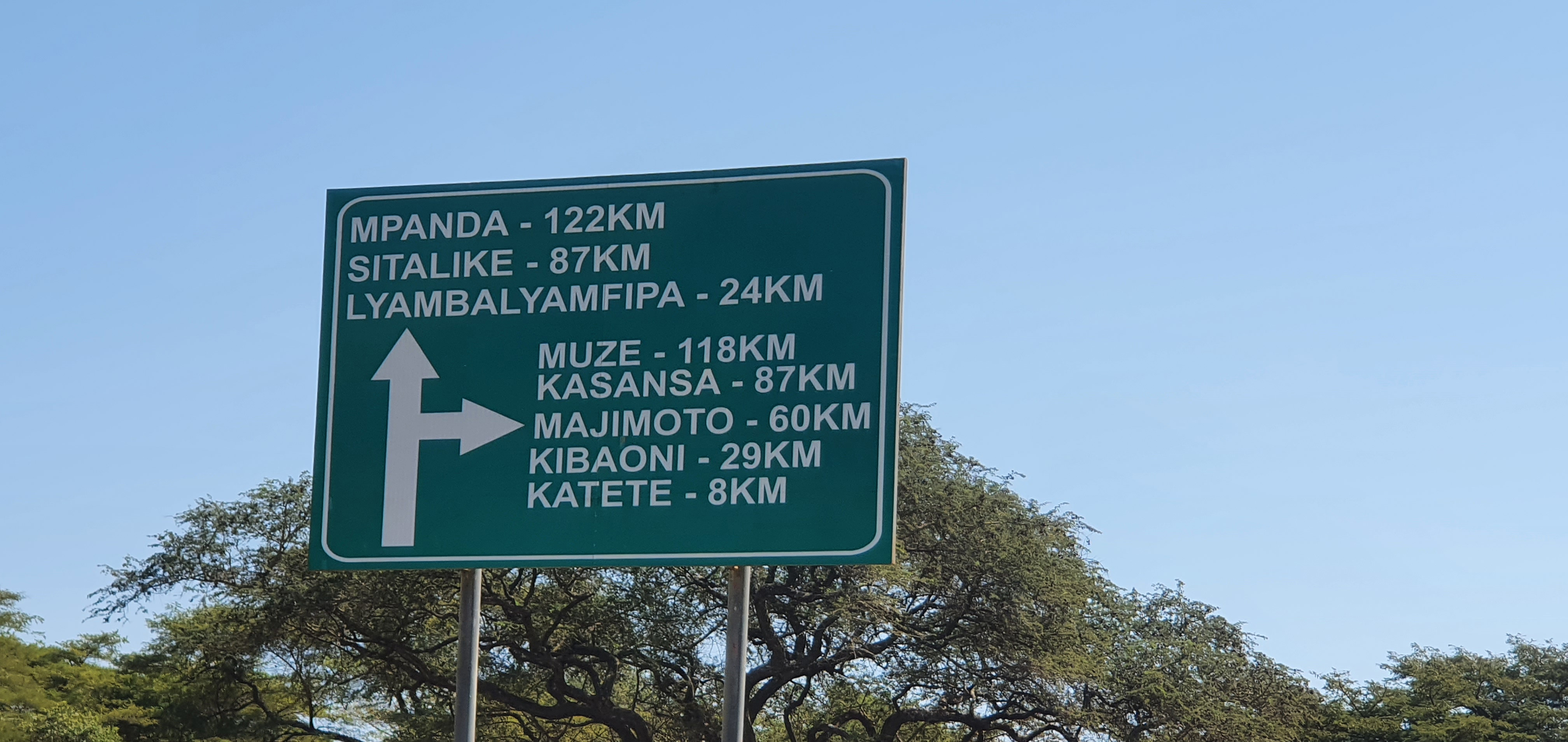 Tanzania road sign