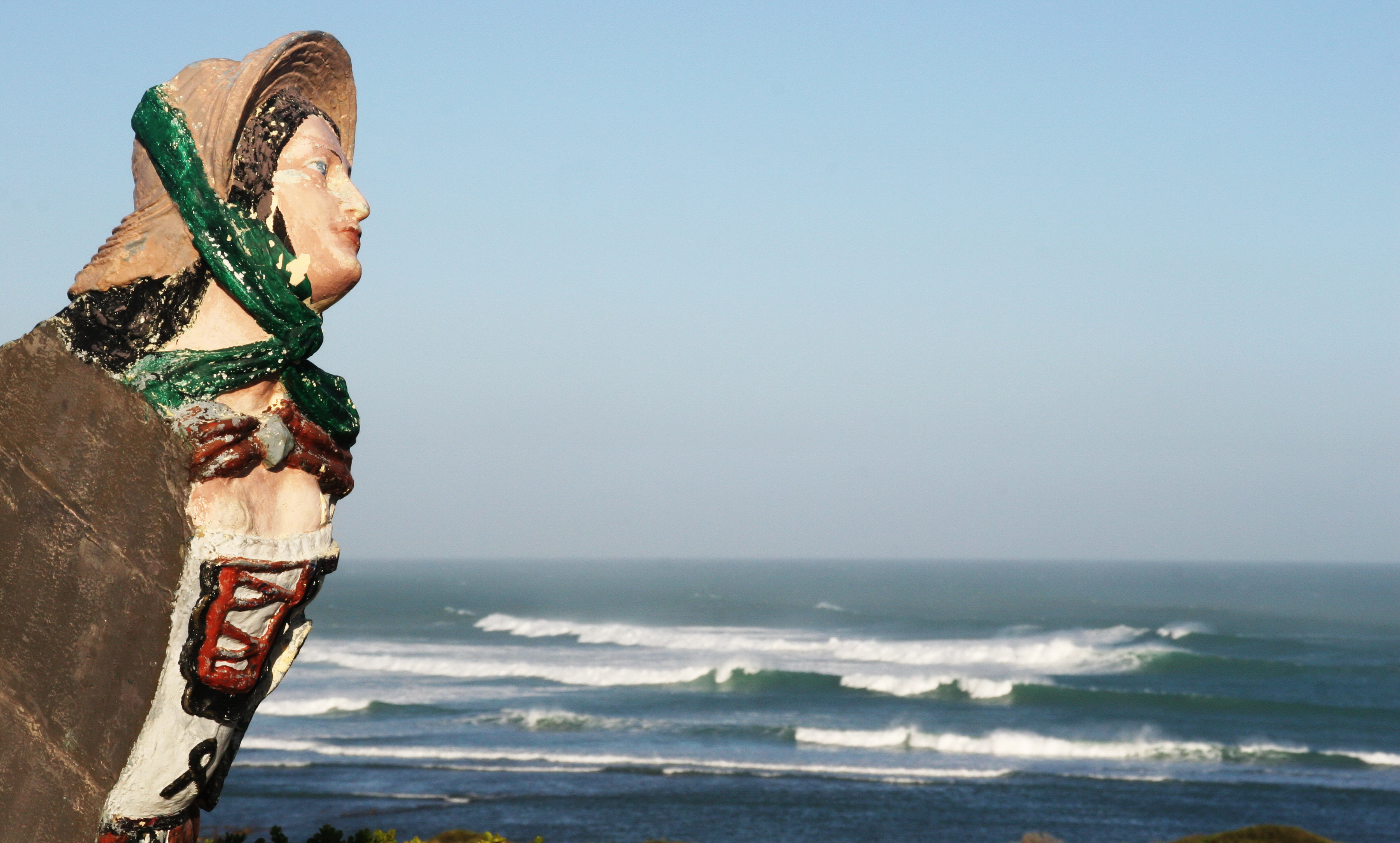 The so-called Wooden Lady of Agulhas is figurehead from the Marie Elise, wrecked at Agulhas in 1877 and washed ashore close to the present-day lighthouse. Photographer: Chris Marais