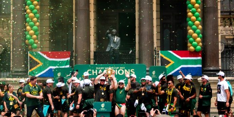 Capetonians throng the streets to celebrate Springboks in victory parade