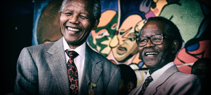 Former President of the African National Congress (ANC) Oliver Tambo died April 24 after a long illness at the age of 75, pictured here with his life-long friend and current President of the ANC, Nelson Mandela. Photo taken January 1992 - RTXF0MY