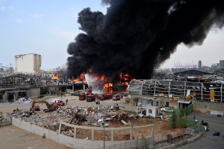 Large fire erupts in Beirut port area, a month after massive blast